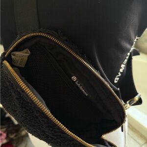 Lululemon Athletica Black Crossbody Bag with Gold Zipper